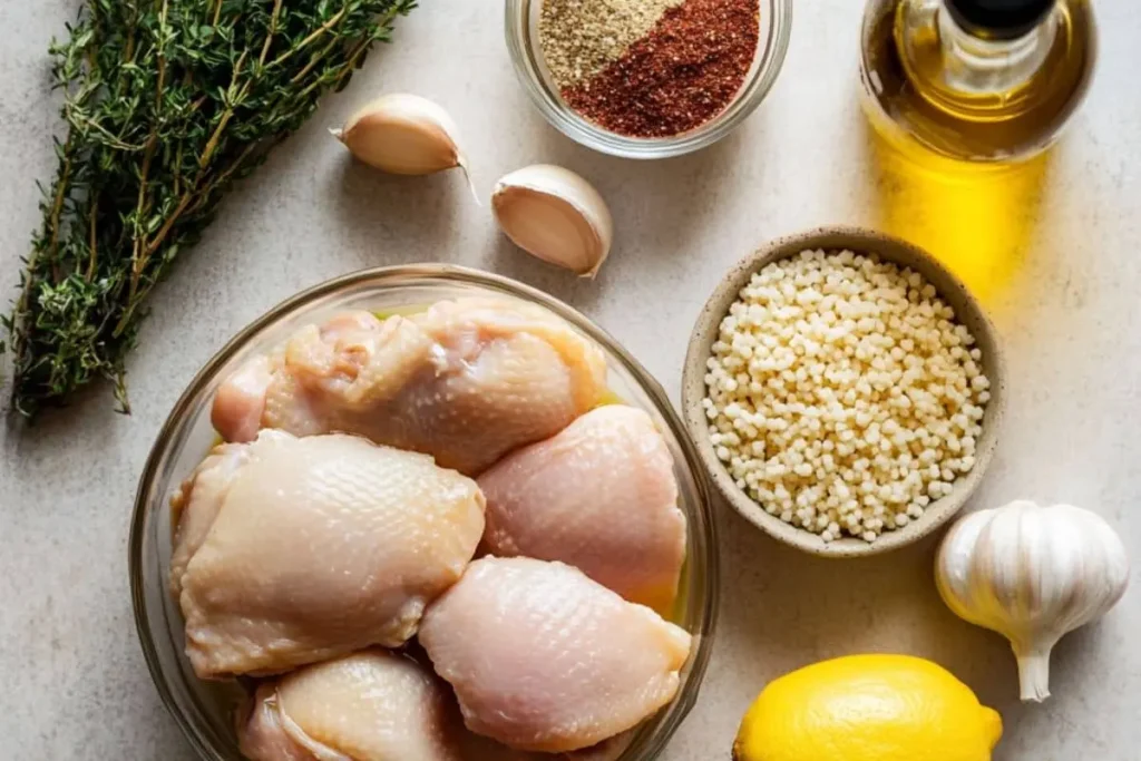 Ingredients for Lemon Chicken with Couscous